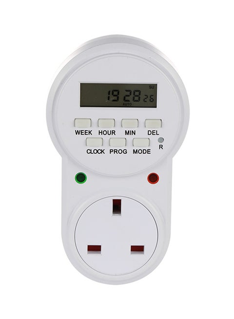 Smart Power Socket Digital Timer Switch White
