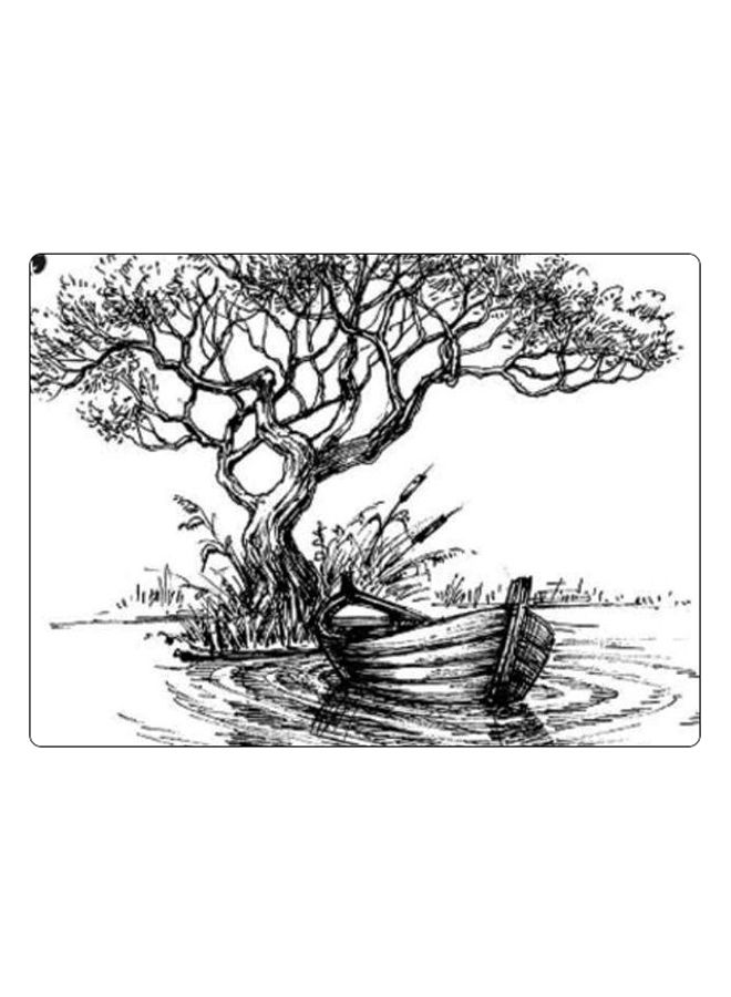 لوحة ماوس ألعاب بتصميم مضادة للانزلاق وبنمط مطبوع أبيض/ أسود