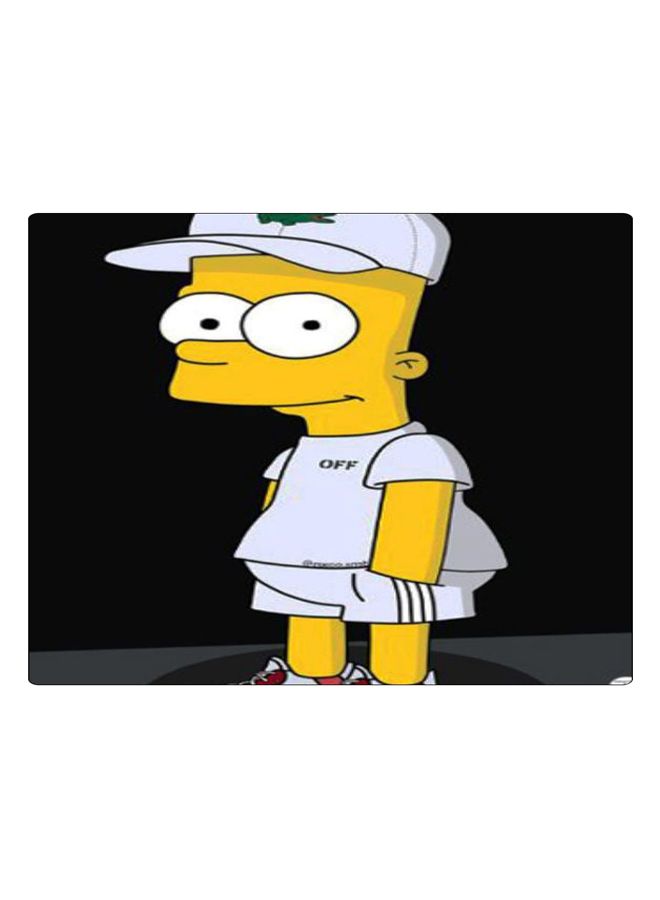 BP Printed Anti-Slip Gaming Mouse Pad White/Black/Yellow