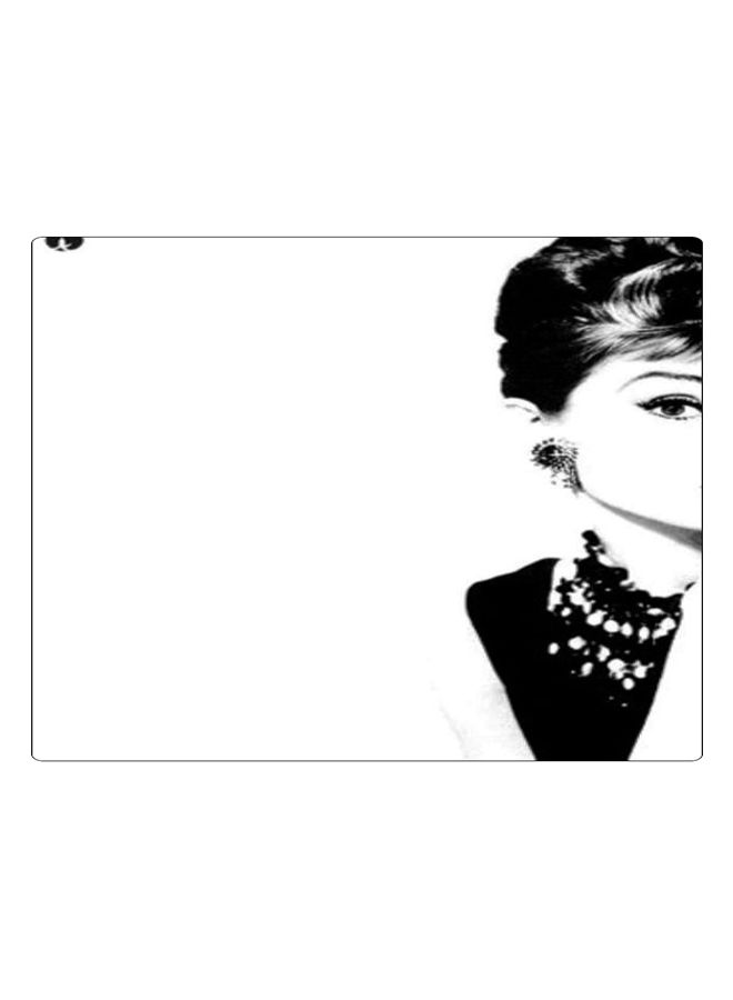 بي بي لوحة ماوس ألعاب بتصميم مضادة للانزلاق وبنمط مطبوع أبيض/ أسود