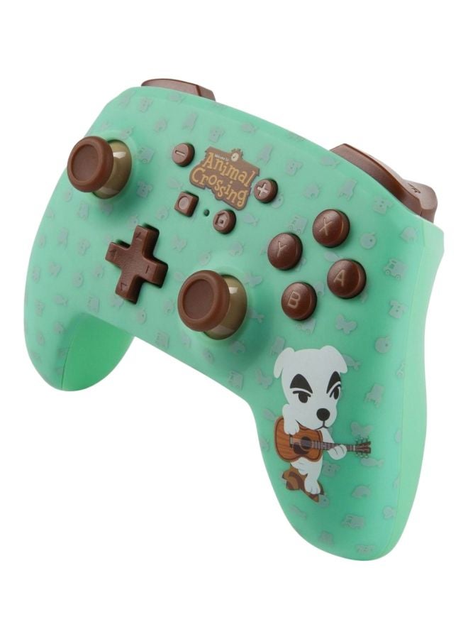 ذراع تحكم بتصميم لاسلكي مُحسن مزين بطبعة مستوحاة من لعبة الفيديو "Animal Crossing" لجهاز نينتندو سويتش