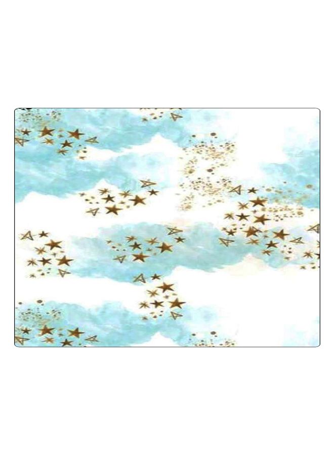 BP Printed Anti-Slip Gaming Mouse Pad White/Gold/Blue