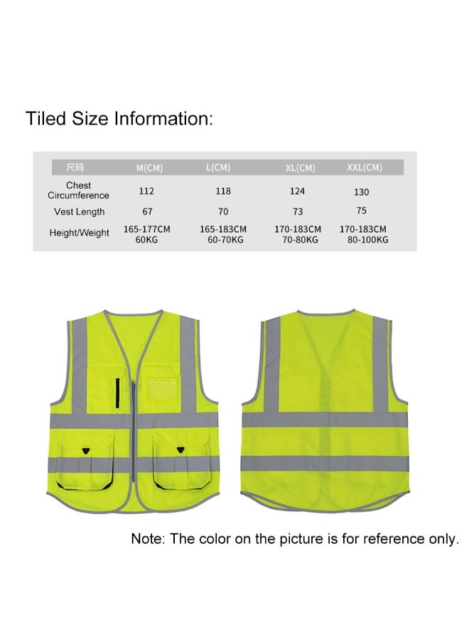 High Visibility Reflective Safety Work Vest With Multiple Pocket Green/Black L