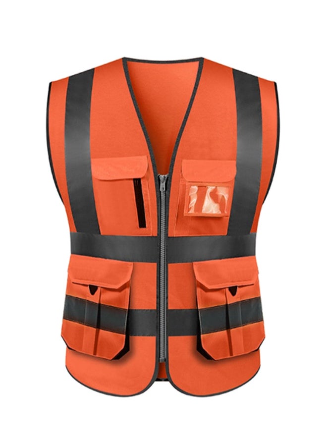High Visibility Reflective Safety Work Vest With Multiple Pocket Red/Black L - Image 1