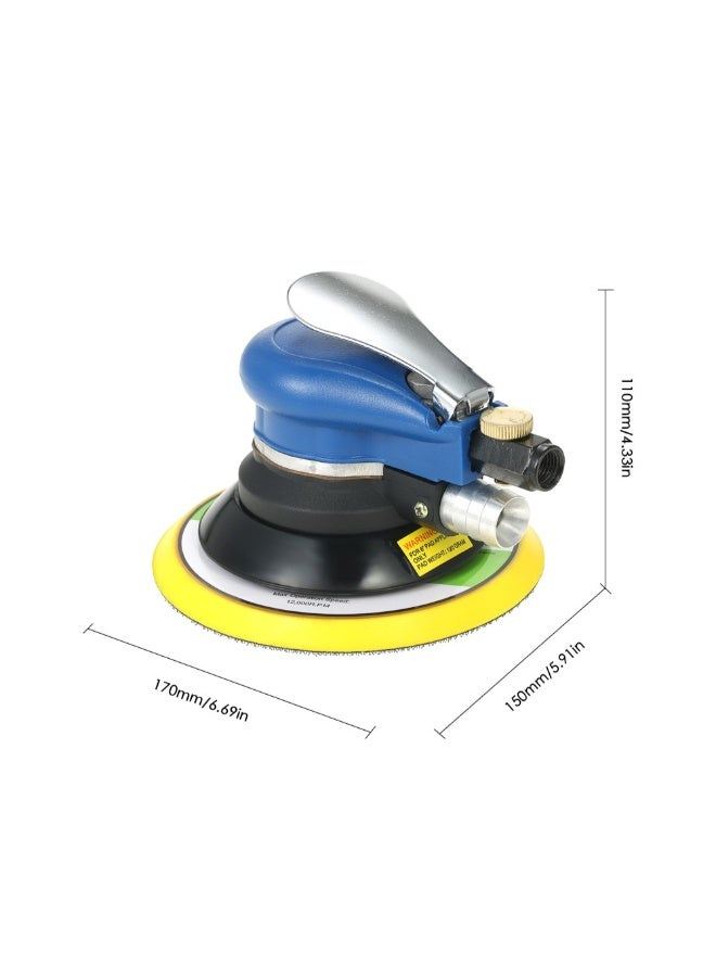 Dual Action Pneumatic Air Sander Blue/Black/Yellow/Silver 170 x 150 x 110mm  - Image 2