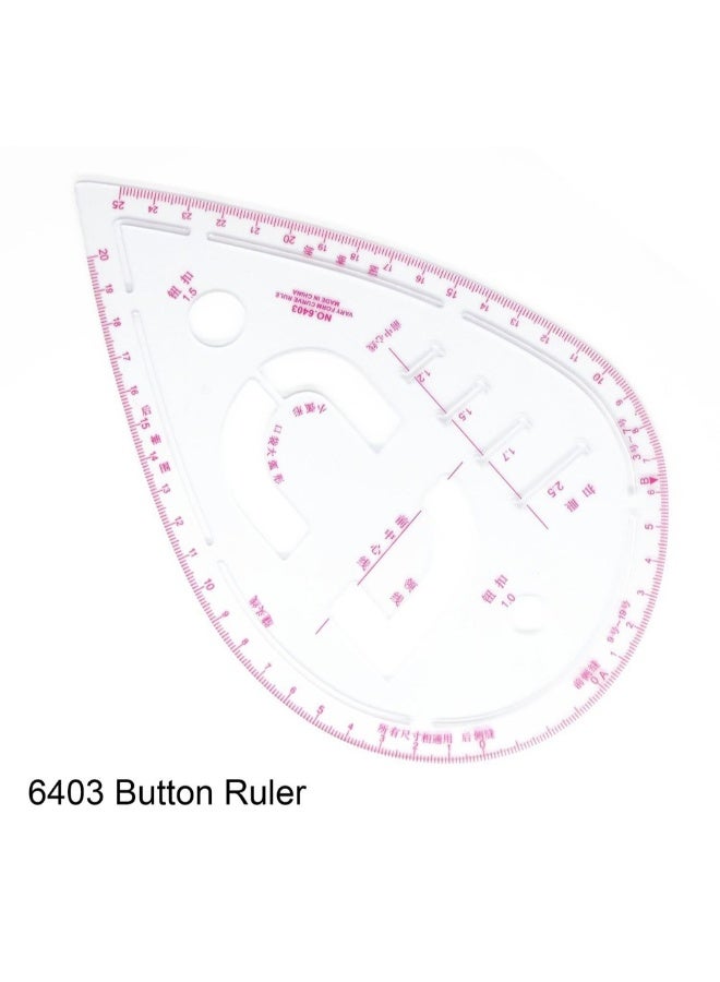7-Piece Multi-Function Sewing Dress Ruler Set White/Pink/Beige 30centimeter - Image 3