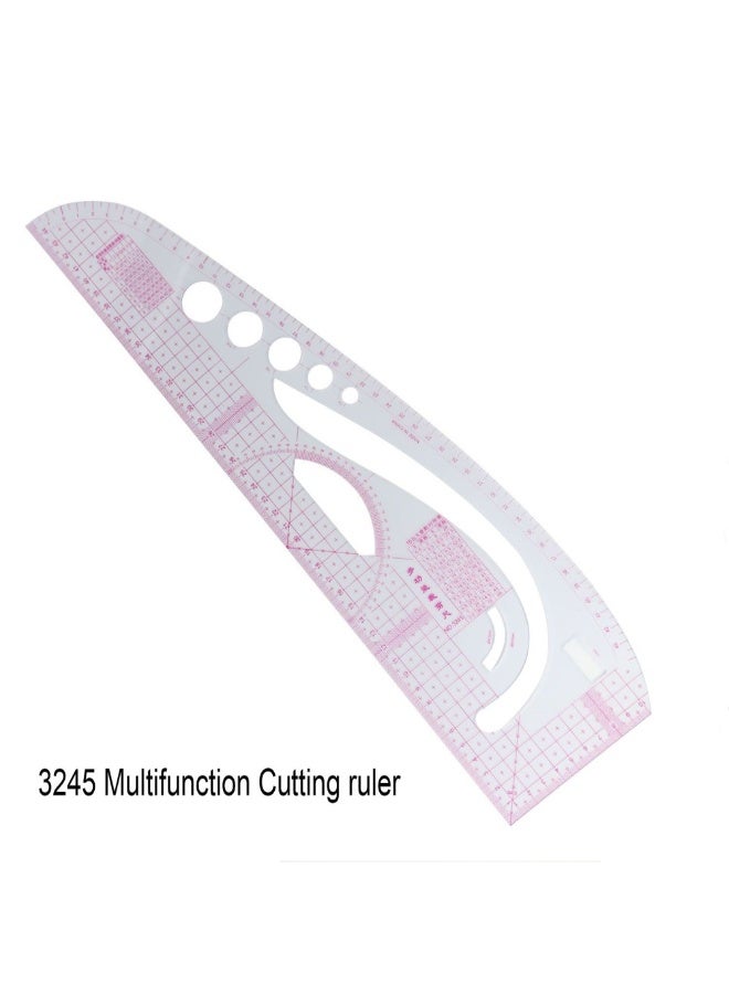 7-Piece Multi-Function Sewing Dress Ruler Set White/Pink/Beige 30centimeter - Image 5