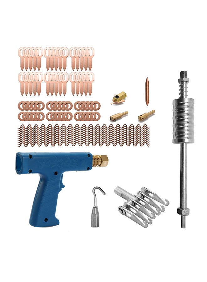 طقم أدوات إصلاح ولحام حلزوني مكون من 77 قطعة ذهبي وردي/ أزرق/ فضي/ بيج 36.5سم - Image 1