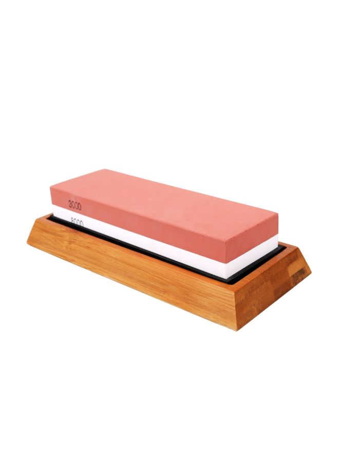 Double-Sided Cutter Sharpener Whetstone Brown/White