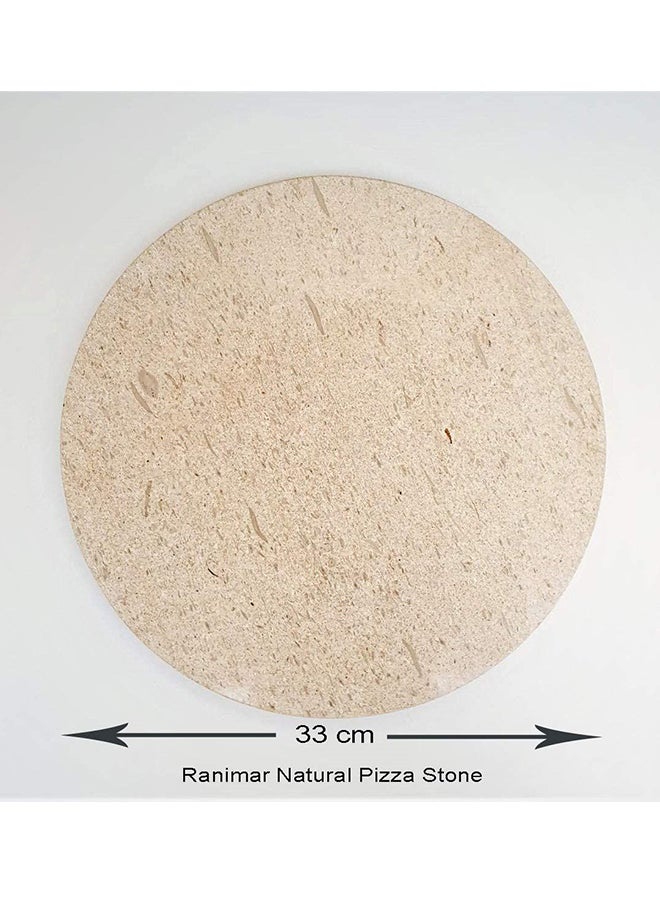 Pizza Natural Stone With Shovel Beige/Grey/Brown 32x16.5 cm