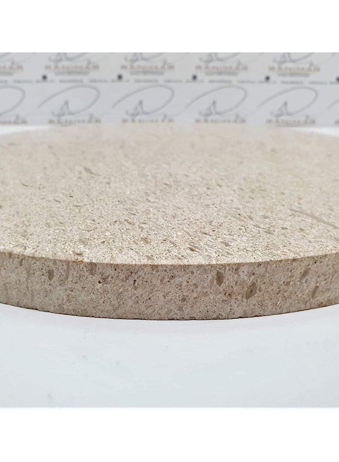 Pizza Natural Stone With Shovel Beige/Grey/Brown 32x16.5 cm