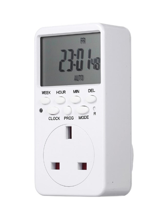 Digital Plug-In Timer Switch Socket Power Energy Meter With LCD Display White 115 x 33 x 60mm  - Image 3
