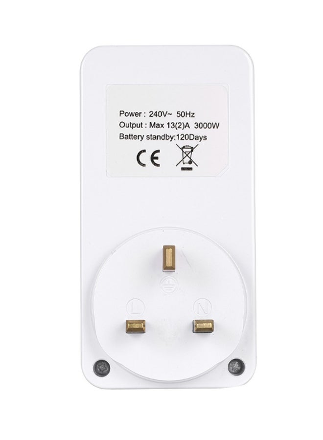 Digital Plug-In Timer Switch Socket Power Energy Meter With LCD Display White 115 x 33 x 60mm  - Image 2