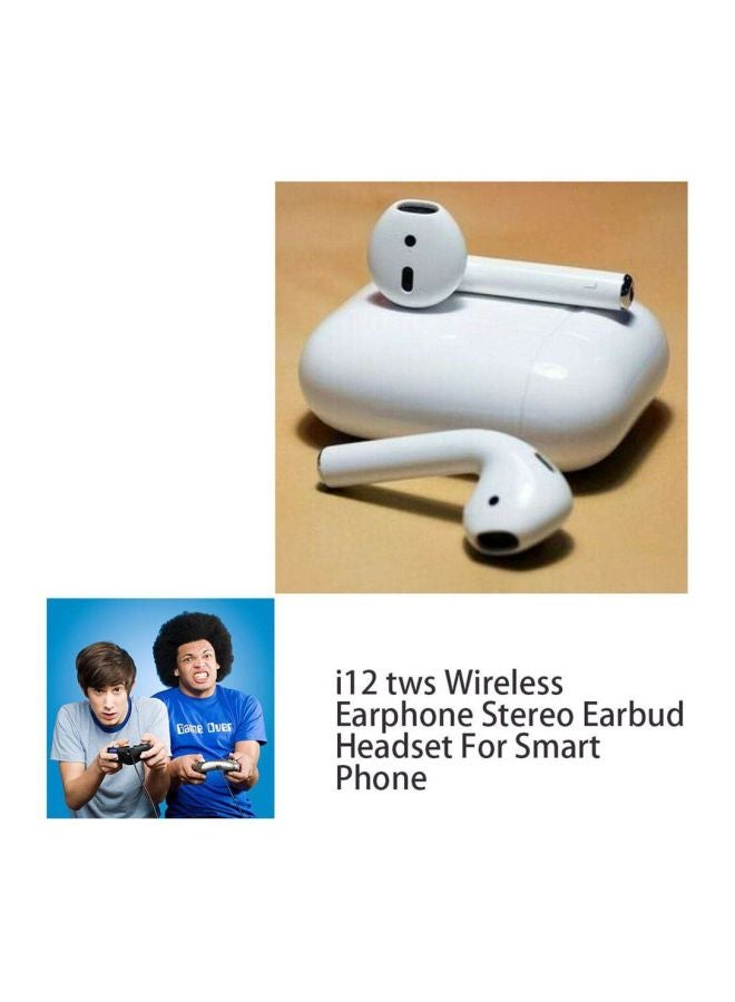 Generic - i12 TWS Wireless In-Ear Headphones With Charging Box White - Image 1