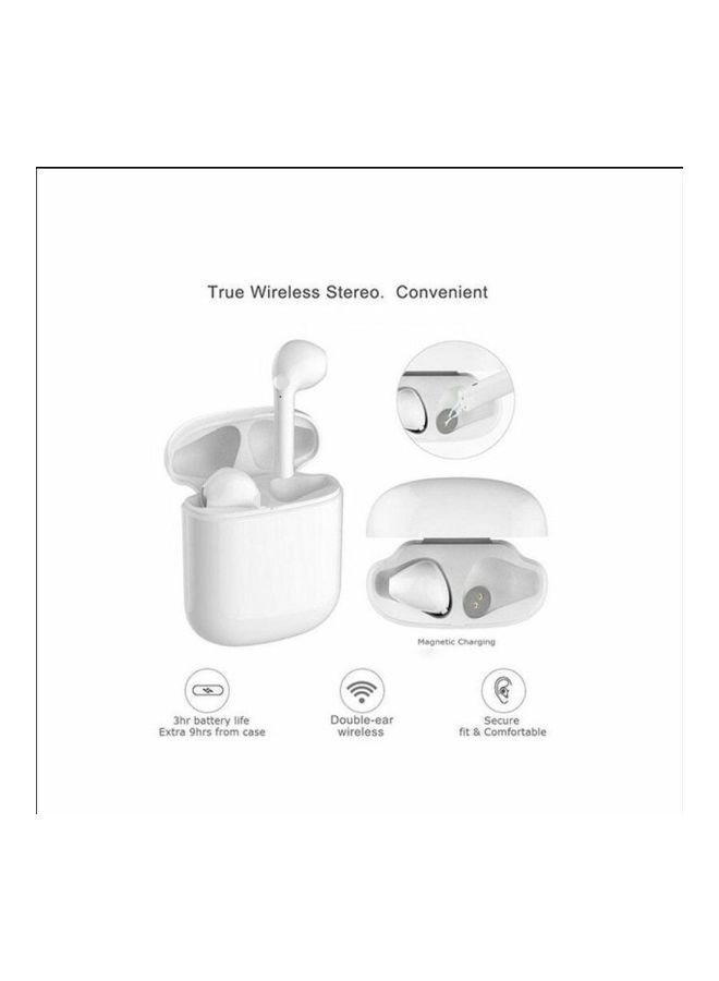 Generic - i12s Wireless In-Ear Headphones With Charging Box White - Image 1
