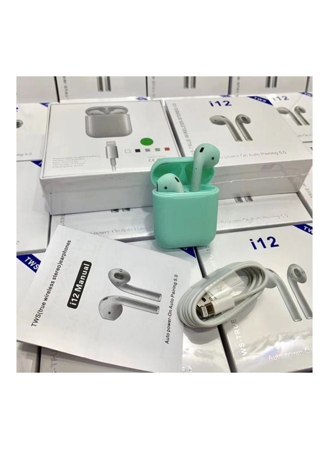 Generic - i12 Wireless In-Ear Headphones With Charging Box Green - Image 1