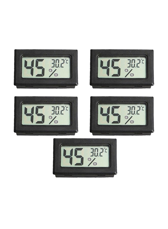 Generic 5-Piece Pet Reptile Wireless Hygrometer Black 10cm  - Image 1