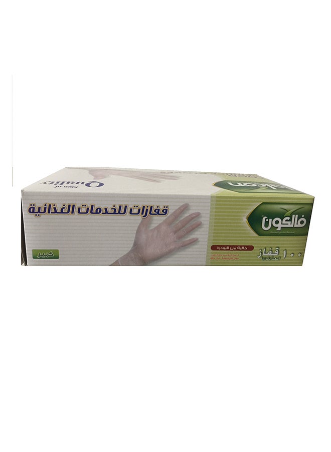 Falcon 100-Piece Powder Free Vinyl Food Service Gloves Clear L Clear L - Image 3