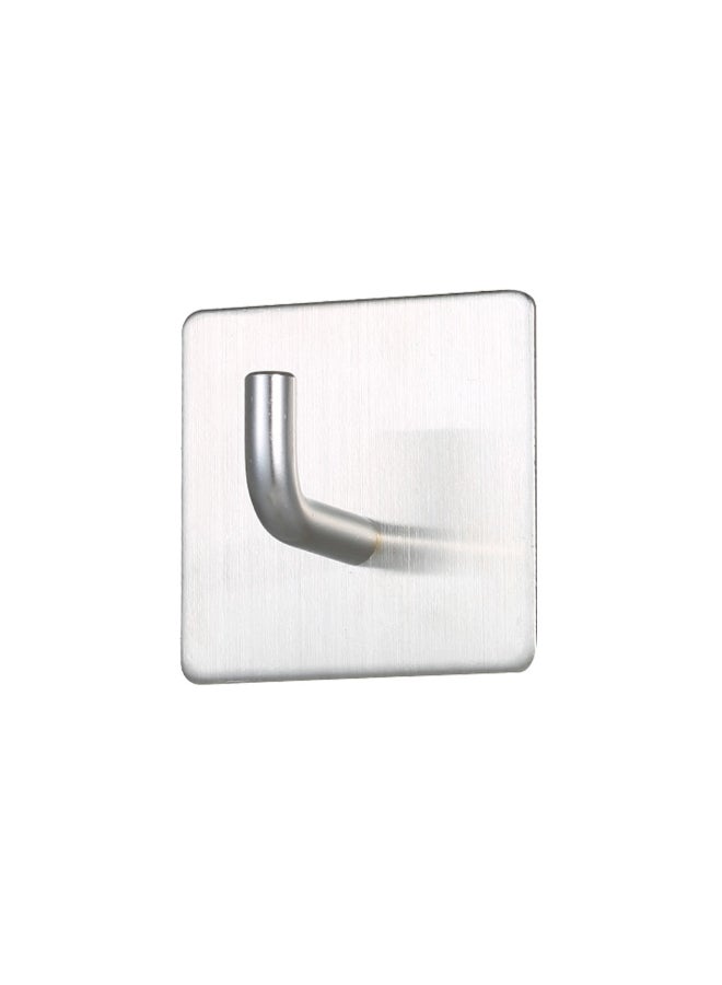 4-Piece Rustproof Stainless Steel Adhesive Hook Silver 13.5cm - Image 2