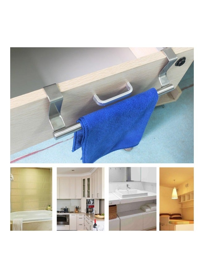 Wall Mounted Stainless Steel Bathroom Towel Rack Silver 36x7.5cm - Image 4
