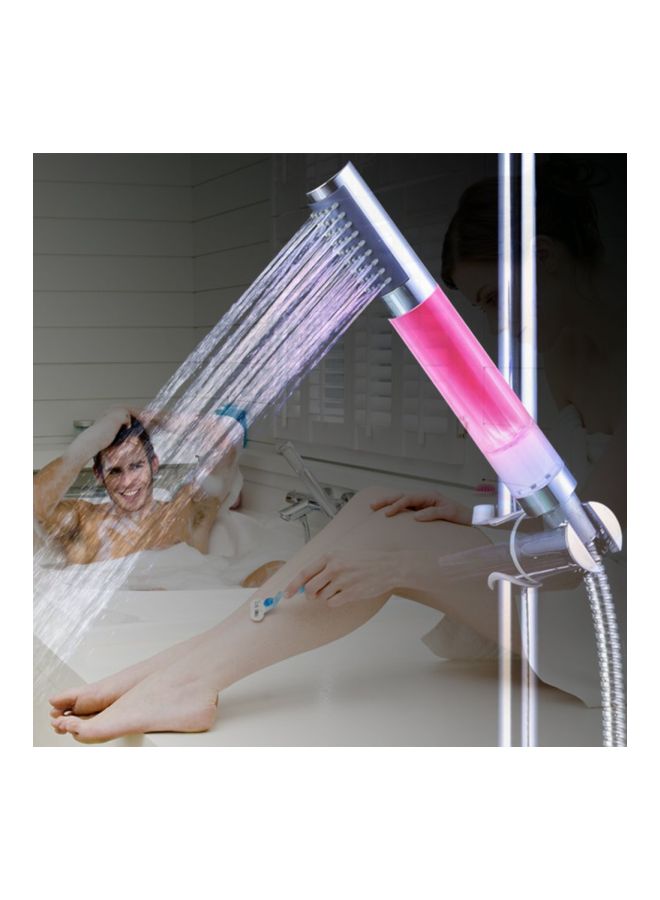 رأس دش محمول مزود بإضاءة LED بألوان متغيرة بشكل تلقائي شفاف 10سم - Image 4