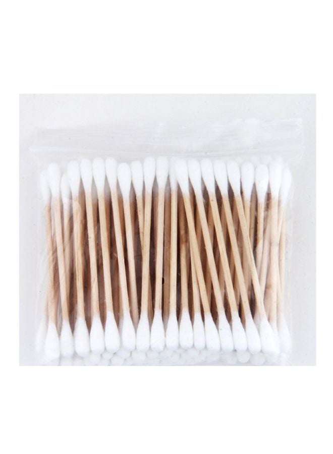 Generic 80-Piece Natural Cotton Swabs Set Brown/White 29grams  - Image 1