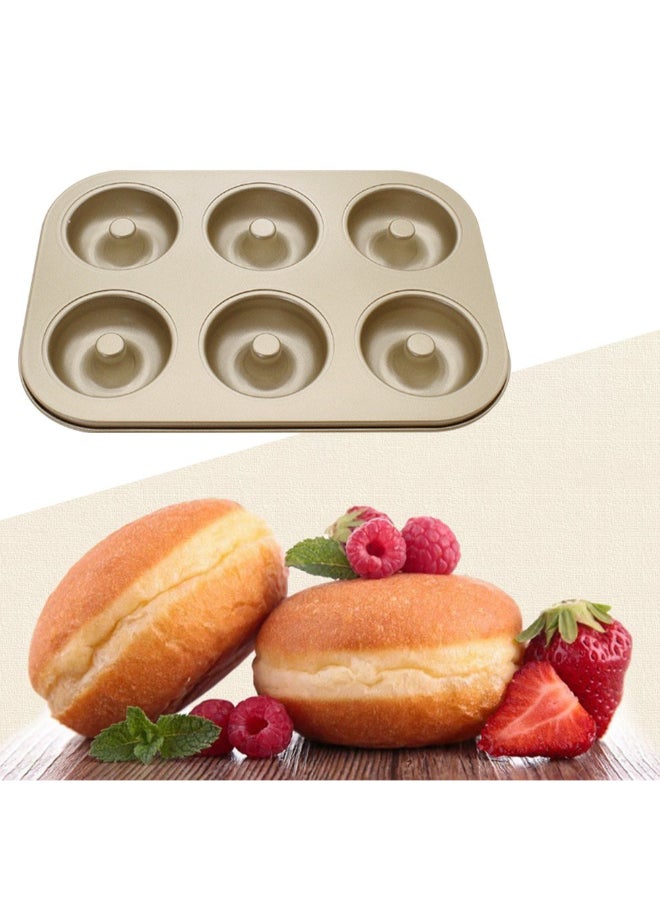 6-Cavity Non Stick Donut Bakeware Mold Beige 10.43 x 7.28 x 0.91inch  - Image 2