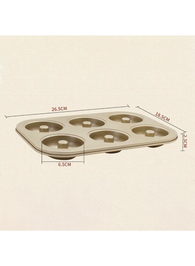 6-Cavity Non Stick Donut Bakeware Mold Beige 10.43 x 7.28 x 0.91inch  - Image 5
