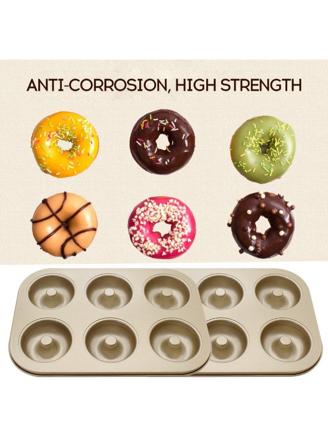 6-Cavity Non Stick Donut Bakeware Mold Beige 10.43 x 7.28 x 0.91inch  - Image 4