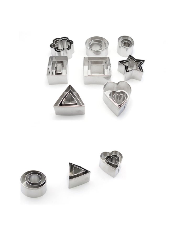 24-Piece Stainless Steel Cookie Cutter Silver - Image 2