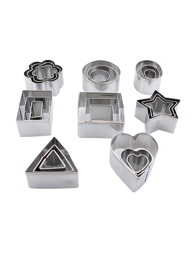 24-Piece Stainless Steel Cookie Cutter Silver - Image 1