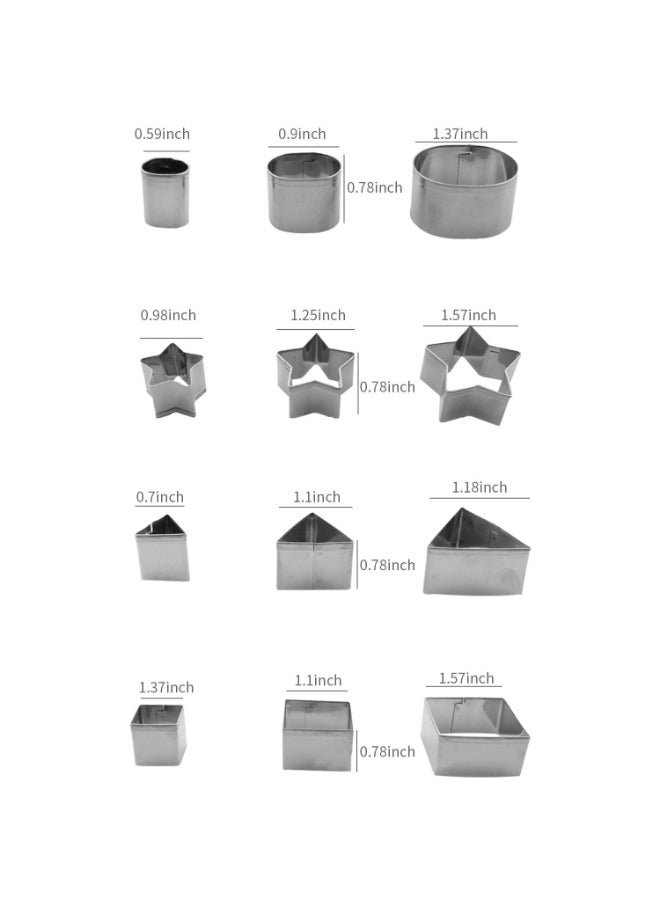 24-Piece Stainless Steel Cookie Cutter Silver - Image 4