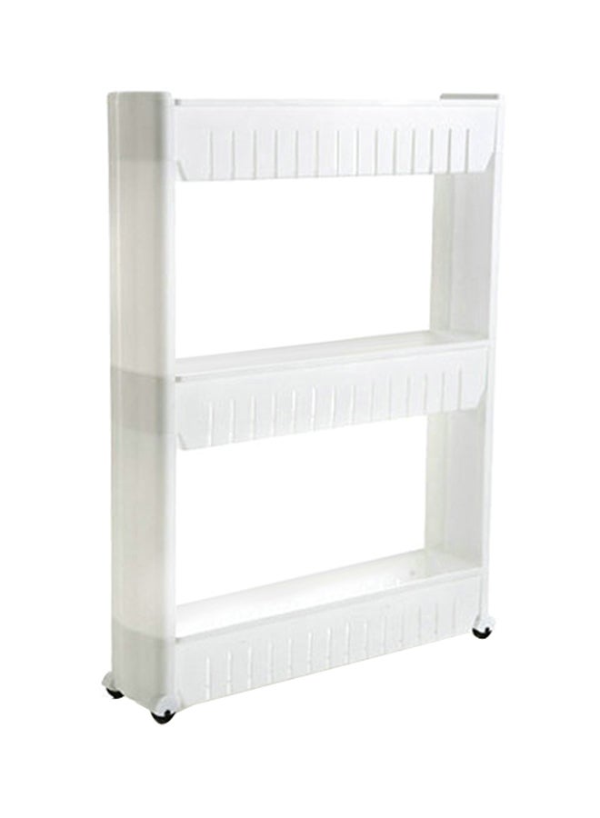 3-Tier Portable Trolley Storage Rack Organizer White - Image 1