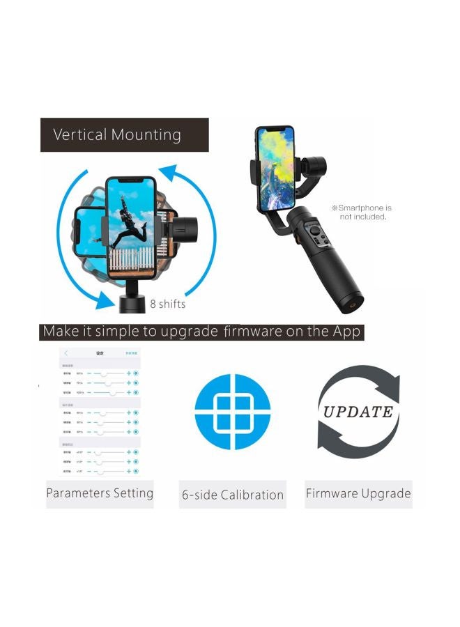 hohem - iSteady Mobile Plus 3-Axis Handheld Gimbal Stabilizer Black - Image 1