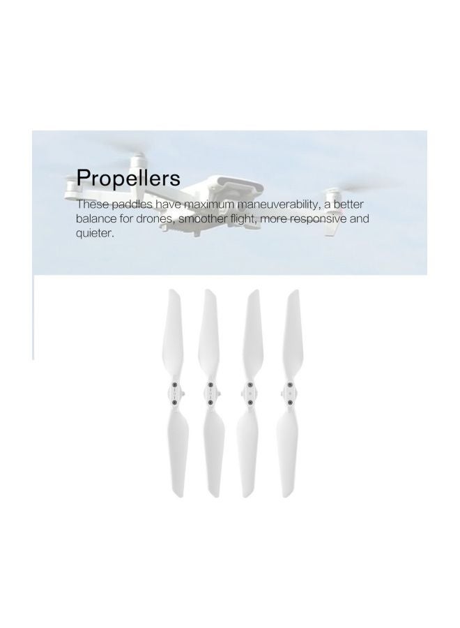 4-Piece Propellers For Fc X8Se Rc Quadcopter Set White  - Image 4