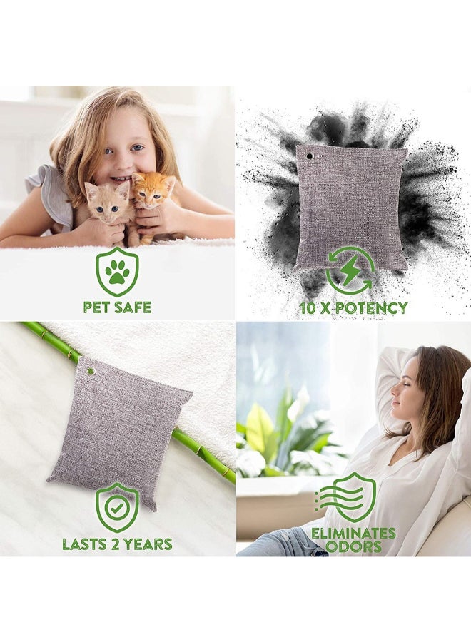 4-Piece Bamboo Charcoal Air Purifier Bag H32350GY-4 Grey - Image 3