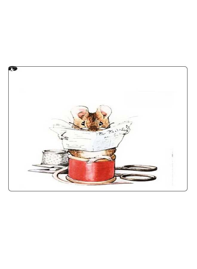 BP Printed Anti-Slip Gaming Mouse Pad White/Brown/Red - Image 1