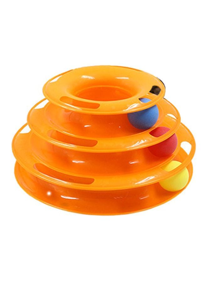 Three Layer Carousel Cat Toy Orange/Blue/Pink - Image 1