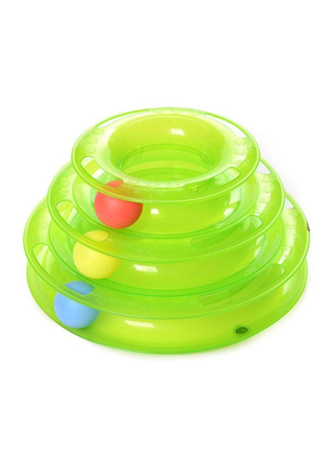 Three-Layer Carousel Cat Toy Green/Red/Blue - Image 1