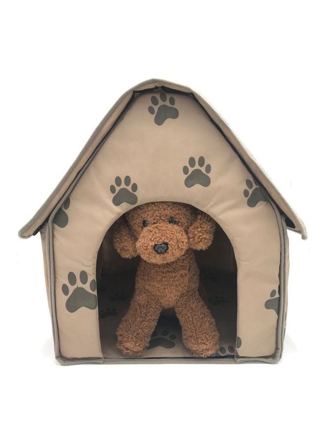 Paw Print Portable Dog Sleeping House Brown - Image 2