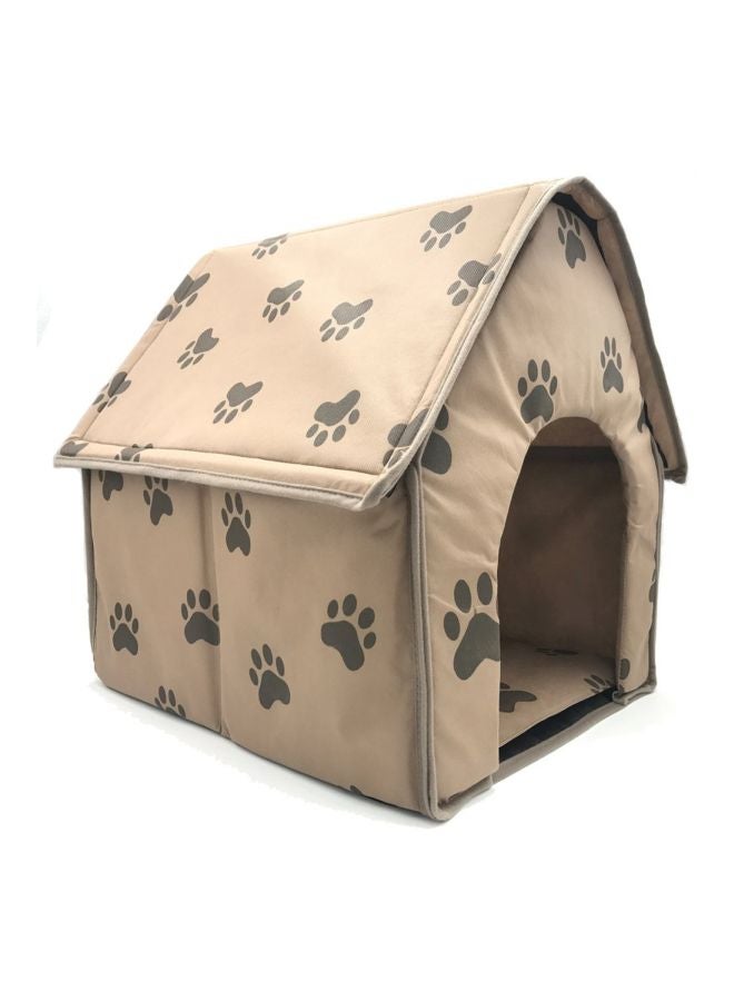 Paw Print Portable Dog Sleeping House Brown - Image 3