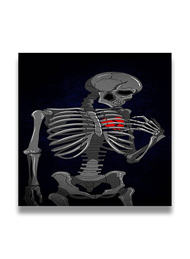 Decorative MDF Wall Art Painting Black/Red/Grey 30 x 30cm