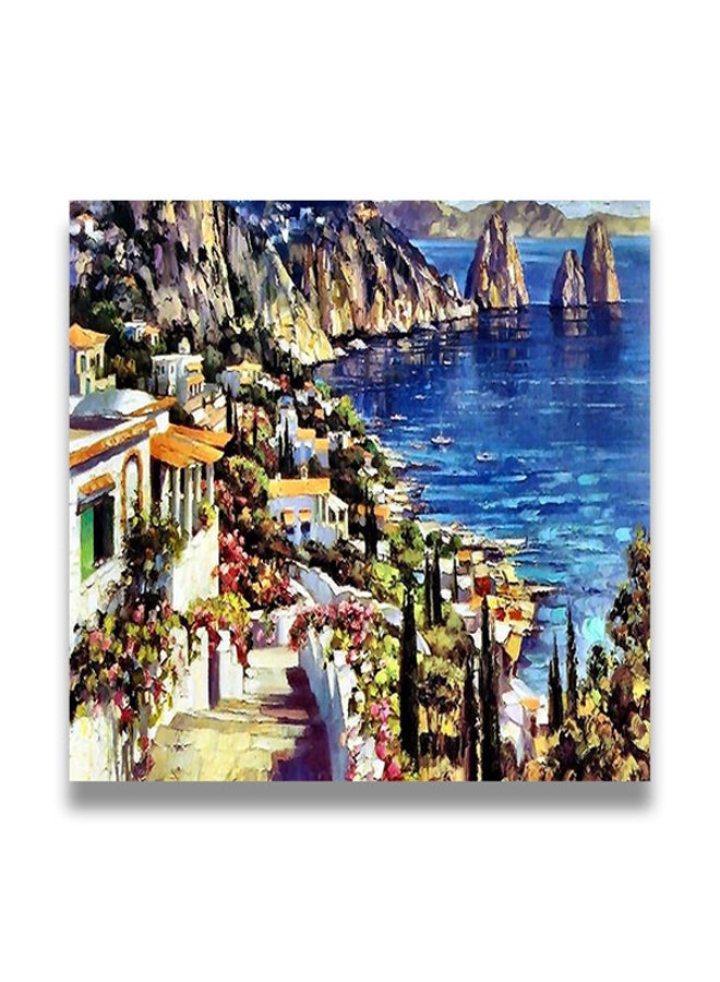 Decorative MDF Wall Art Painting Multicolour 30 x 30cm