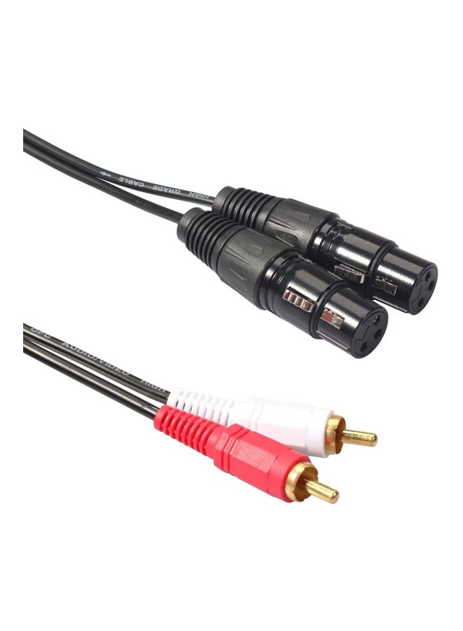 RCA Male To 2 XLR 3 Pin Male Amplifier Mixer Dual Cable Black/White/Red  - Image 4