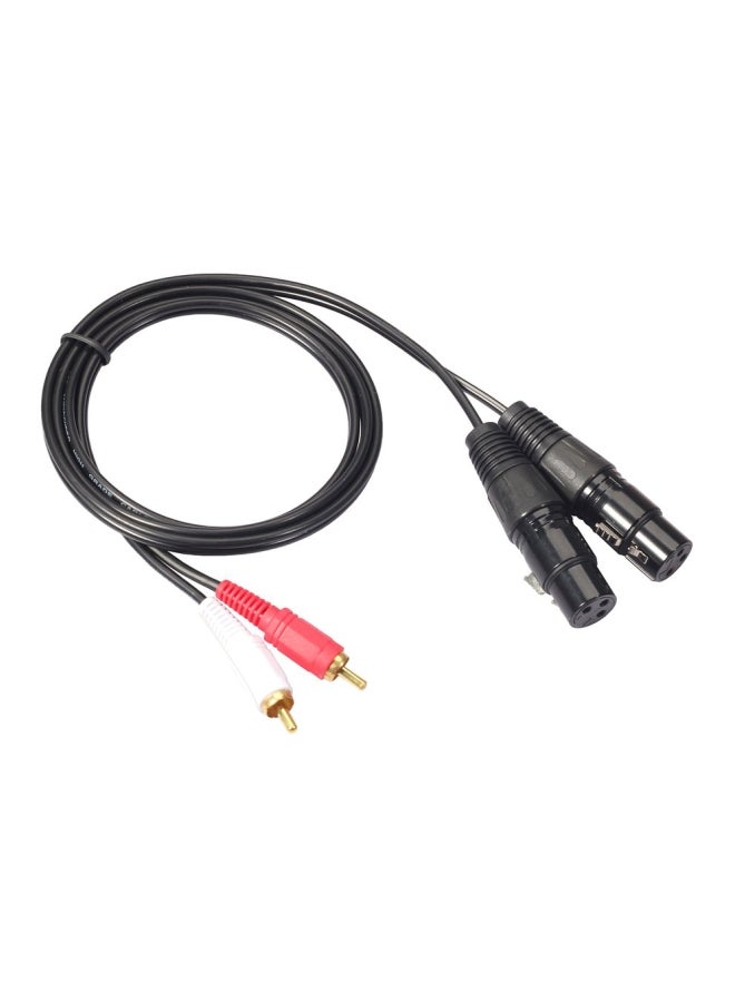 RCA Male To 2 XLR 3 Pin Male Amplifier Mixer Dual Cable Black/White/Red  - Image 1