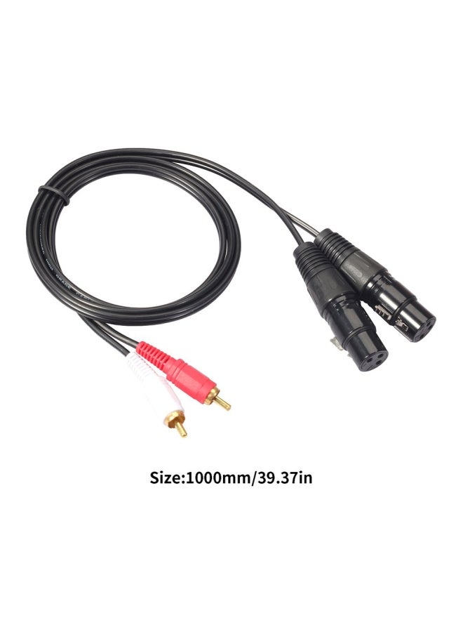 RCA Male To 2 XLR 3 Pin Male Amplifier Mixer Dual Cable Black/White/Red