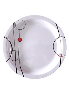 Classic Dinner Plate White/Black/Red 10.5inch