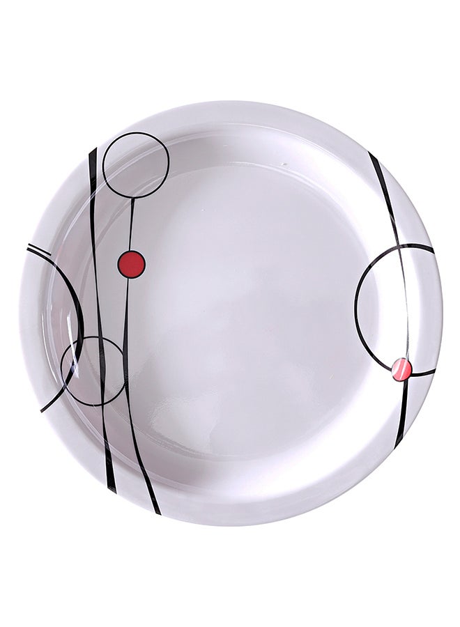 Royalford - Classic Dinner Plate White/Black/Red 10.5inch - Image 1