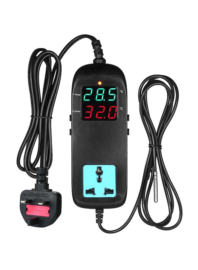 LED Digital Display Thermostat Controller Black 15.5 x 6cm  - Image 1