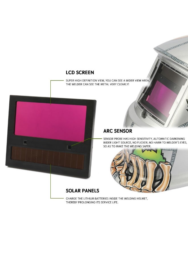 Generic - Solar Powered Helmet Dimming Visor Filter Black/Pink 18cm - Image 1